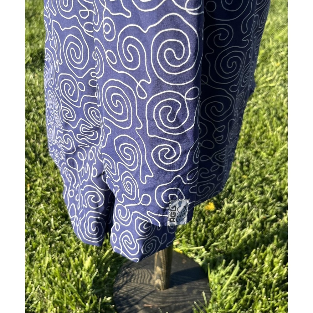 AGU Jacket Womens XL Blue Hooded Windbreaker Raincoat Reflective Print‎ Cycling - Picture 6 of 14